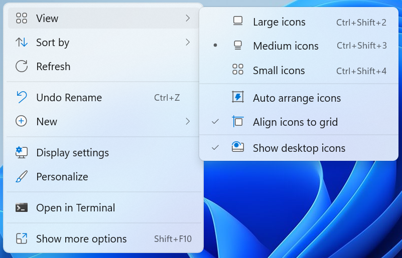 Change Size of Desktop Icons in Windows 11
