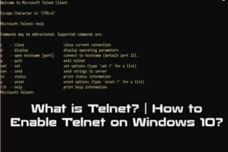 How To Enable Telnet in Windows 10