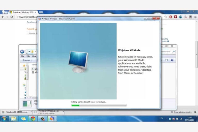 Downloading and Installing Windows XP Mode and Windows Virtual PC on Windows 7