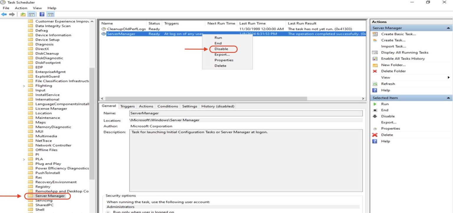 How To Disable/Stop Server Manager Automatic Opening In Windows Server 2012/2016/2019/2022