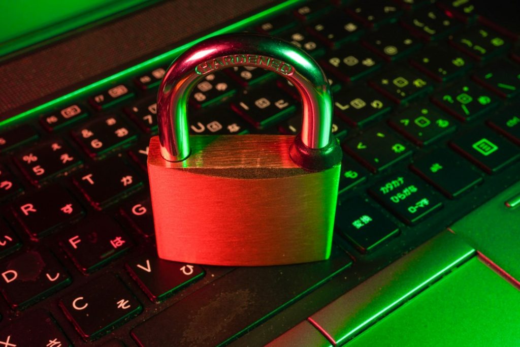 Cybersecurity visual illustrating protection against ransomware and unauthorized access